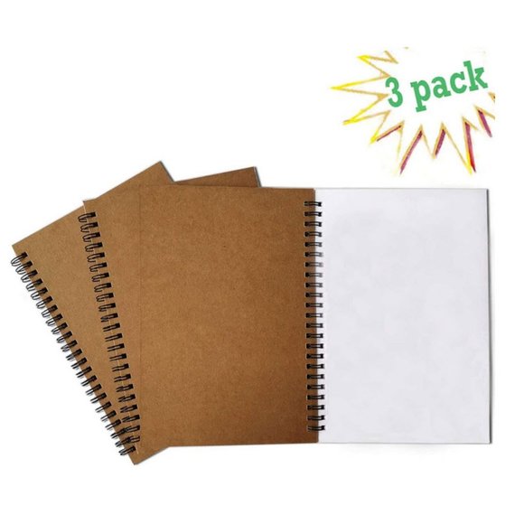 set of 3 kraft spiral notebooks - Picture 2 of 6